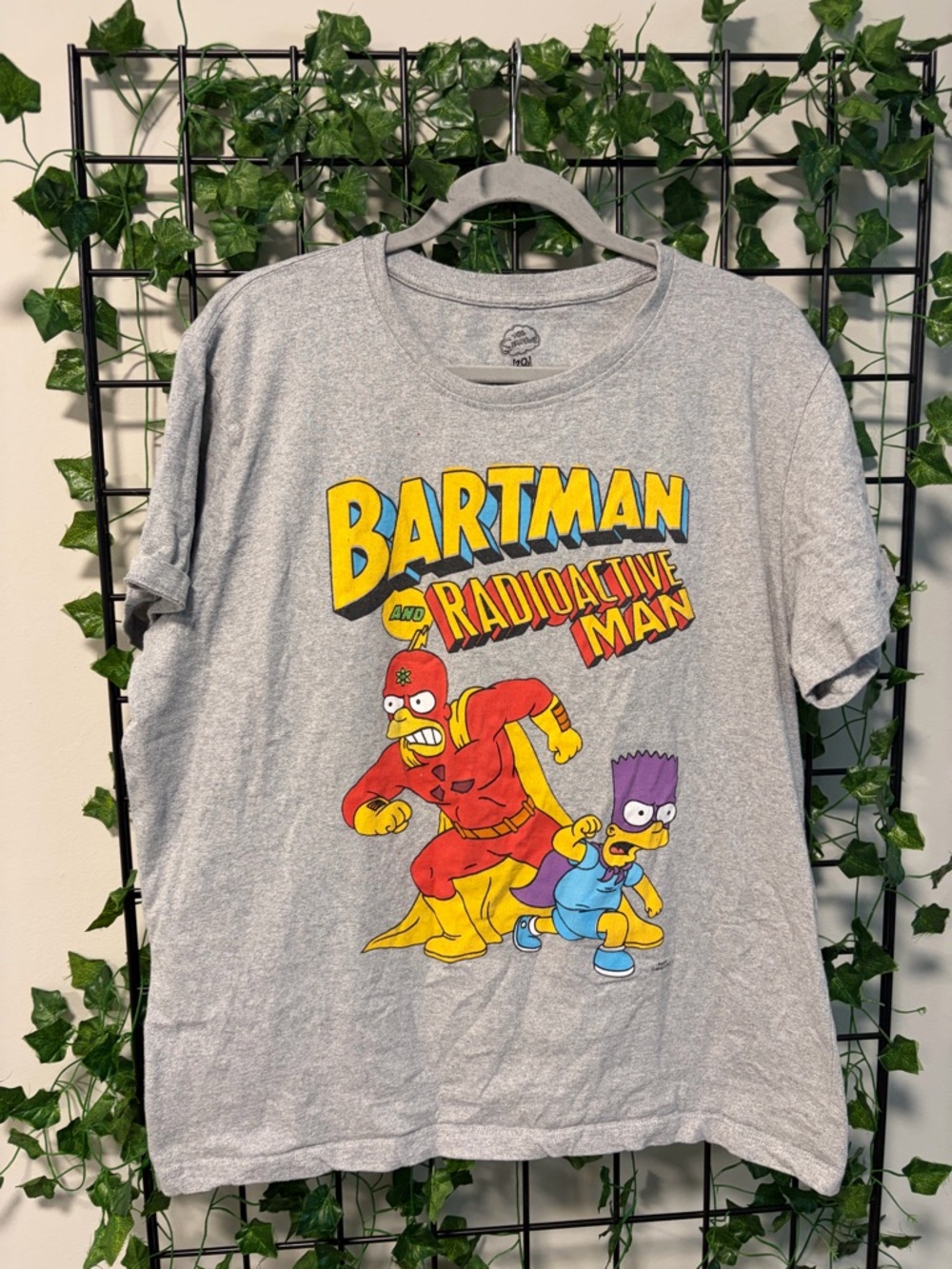 The Simpsons Bartman And Radioactive Man Gray Graphic Sweatshirt - XL